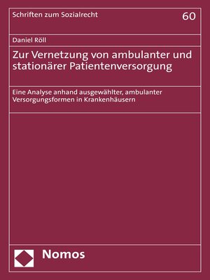 cover image of Zur Vernetzung von ambulanter und stationärer Patientenversorgung